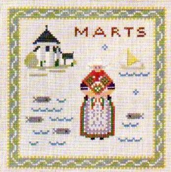 Agnete Wuldem Madsen og Ida Winckler -  danish cross-stitch  - Aarbets Korssting Kalender 1963 ( Haandarbejdets Fremme )